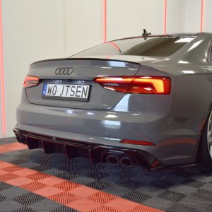 Heck Ansatz Diffusor für Audi A5 F5 Coupe / Sportback schwarz Hochglanz für S Line